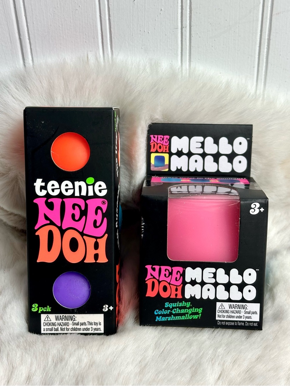 NeeDoh Teenie 3pack & Mello Mallo Squishy Color-Change Toy Set